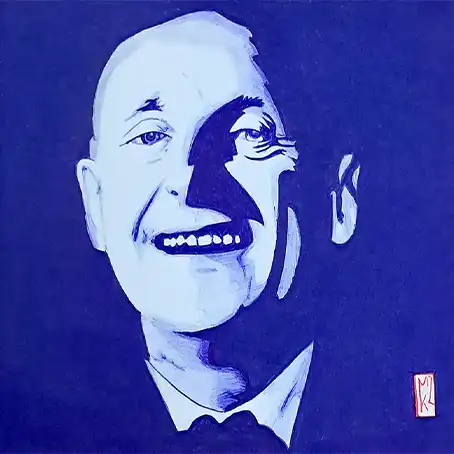 Portrait de Bourvil au stylo Bic