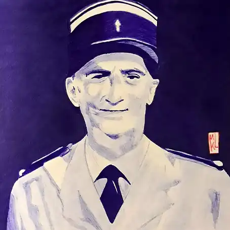 Portrait de Louis De Funès au stylo Bic
