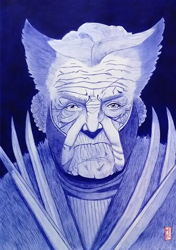 Mamie Wolverine - dessin au stylo Bic