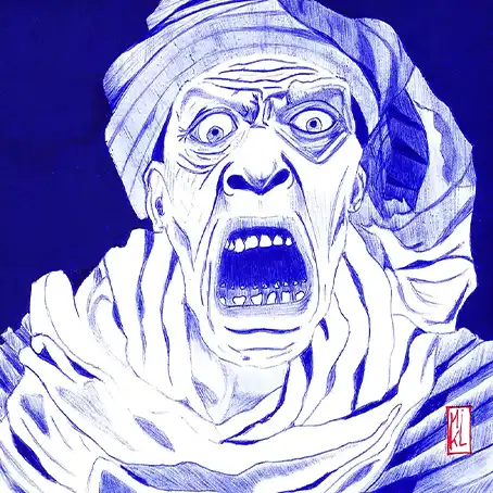 Portrait d'une momie au stylo Bic